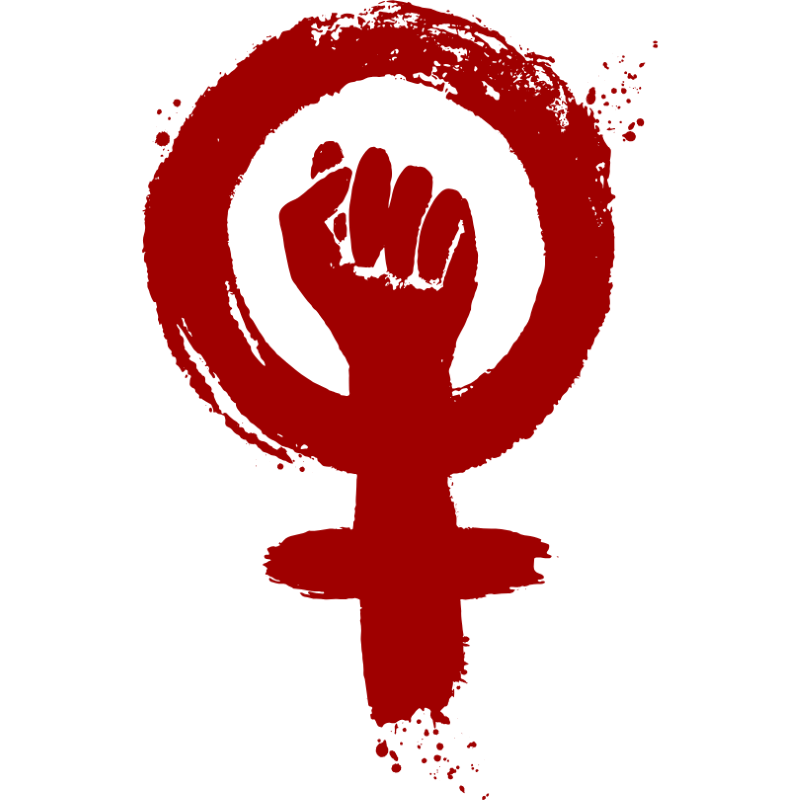 Feminismussymbol mit Faust in der Mitte