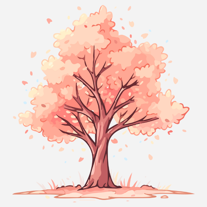 Baum mit rosaroten Blättern